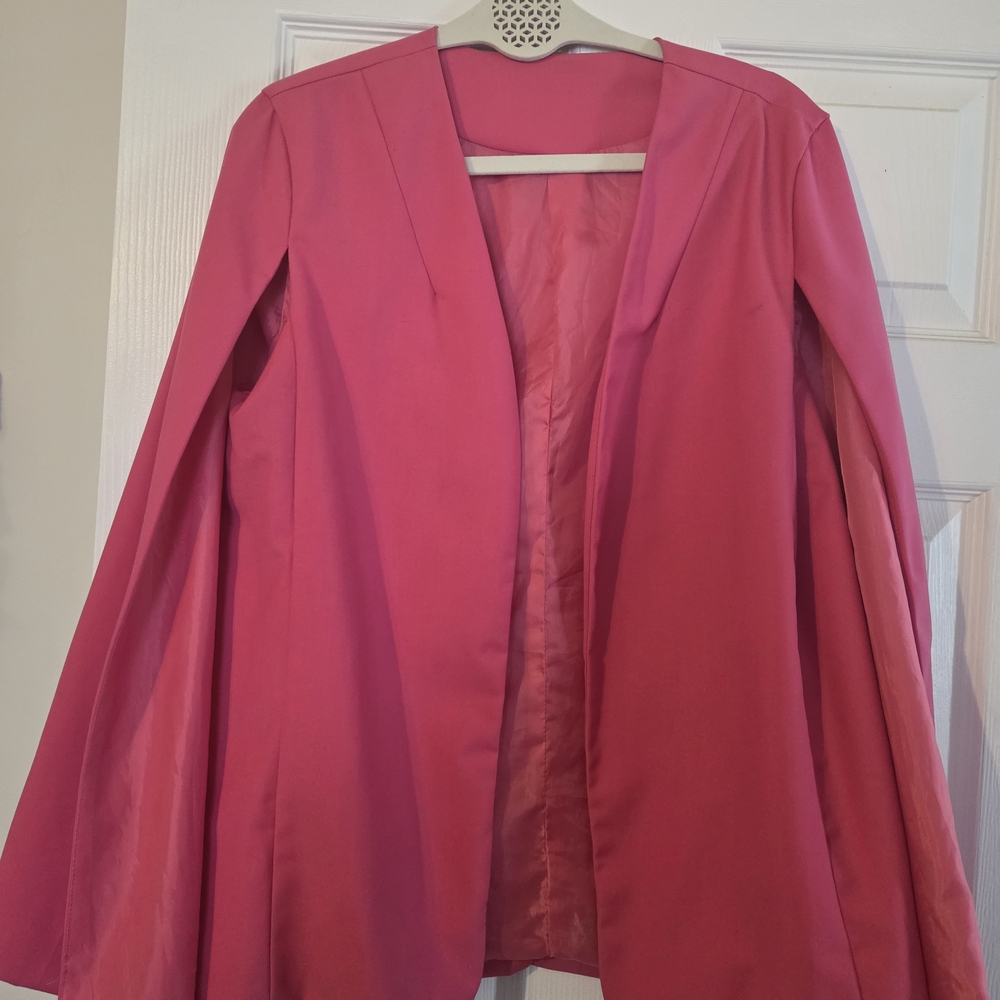 Women's Open-Front Pink Blazer Jacket